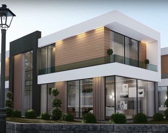 House Plan, 5 bedroom 4 bathroom, 2 Storey, 1400 SQFT, CAD & PDF File (Imperial+Metric Units)