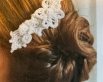 Handmade Crocheted Flowery Hair Comb