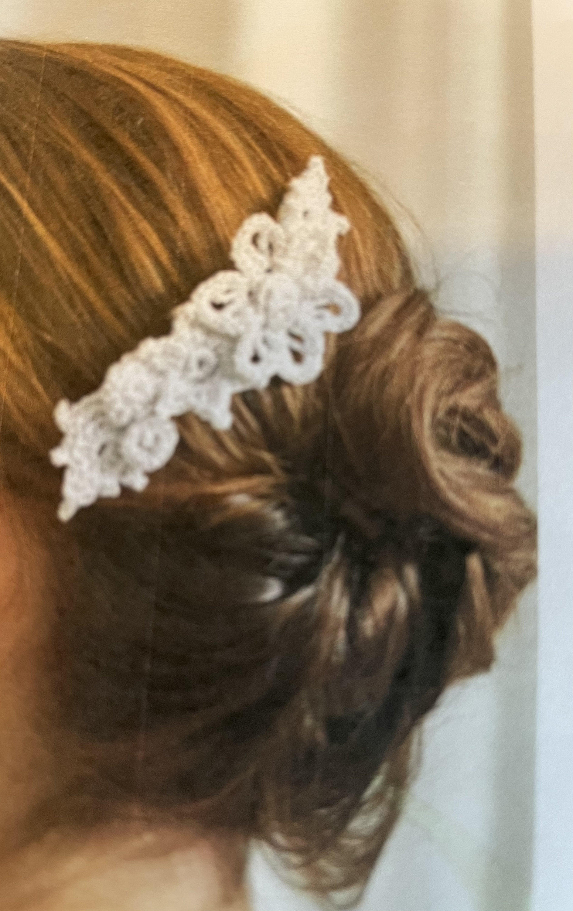 Handmade Crocheted Flowery Hair Comb - Etsy display picture 2