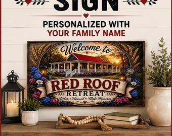 Personalized Farmhouse Sign, Custom Family Name Sign, Farmhouse Wall Decor, Lake House Sign, Airbnb Decor, Housewarming Gift
