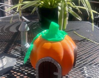 3D-geprint pompoenenfeehuis: herfst Halloween-tuindecor