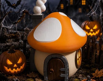 Mushroom Fairy House | Whimsical Cottagecore Decor, Fantasy Shelf Display