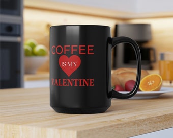 Valentines Day, Black Mug, 15oz