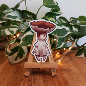 Niedlicher falscher Rouge-Aufkleber für Laptop-Aufkleber, Biologie-Kunst, dekorative Aufkleber-Packung für Pilzliebhaber, Geschenk für Pilzliebhaber, Mykologie-Aufkleber