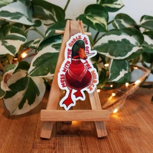 Niedlicher Enten-Aufkleber für Laptop-Aufkleber, lustige Kunst, dekorativer Aufkleber für Entenliebhaber, Geschenk für Vogelliebhaber, Ornithologie-Aufkleber, Ente mit Messer