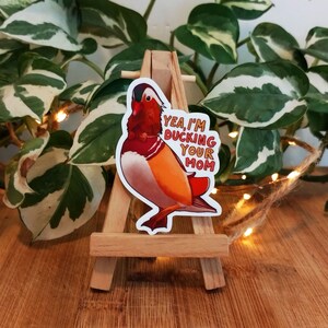 Adesivo anatra carina per adesivo portatile Adesivo decorativo di arte divertente per amante delle anatre regalo per gli amanti degli uccelli adesivi ornitologici Meme Doing Ur Mom