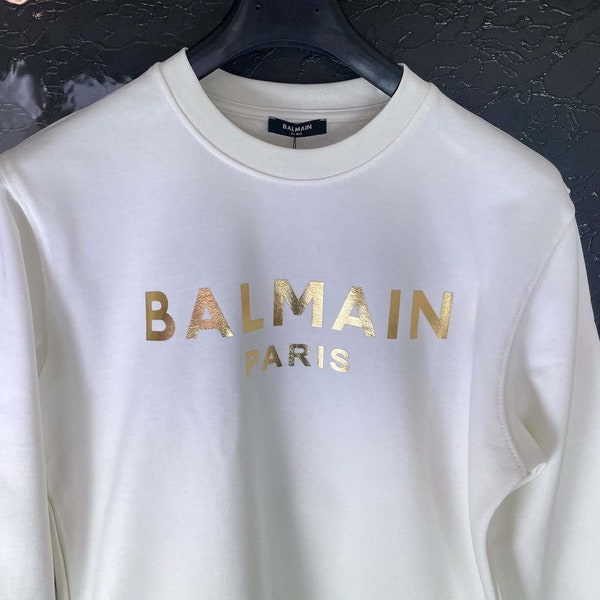 Vintage Balmain Jersey blanco con logotipo de Balmain Tamaño 2XL