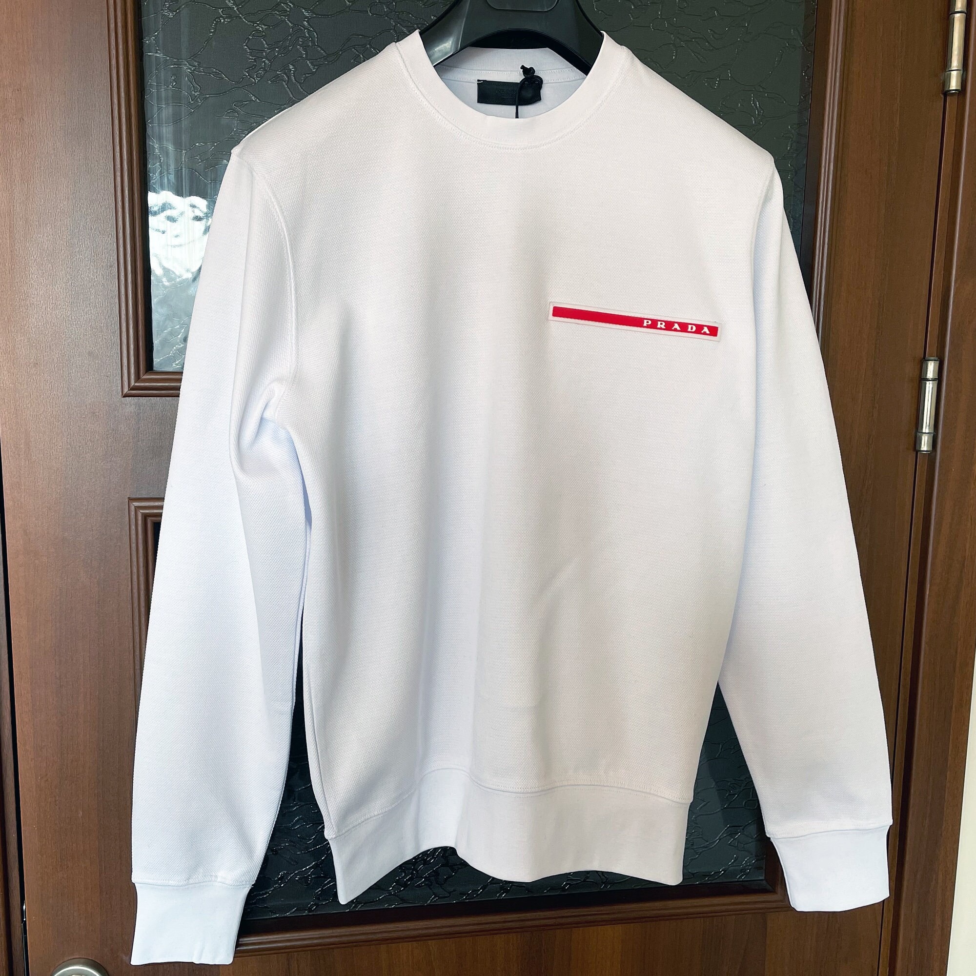 Vintage Prada White Sweatshirt With Prada Red Logo Size S - Etsy Vintage Prada White Sweatshirt With Prada Red Logo Size S - Etsy