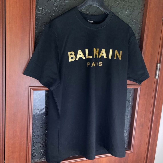 Vintage Balmain Black T-shirt With Text PARIS Etsy