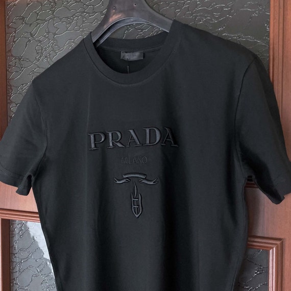 Prada Camiseta Negra Con Bordado Talla L -  España