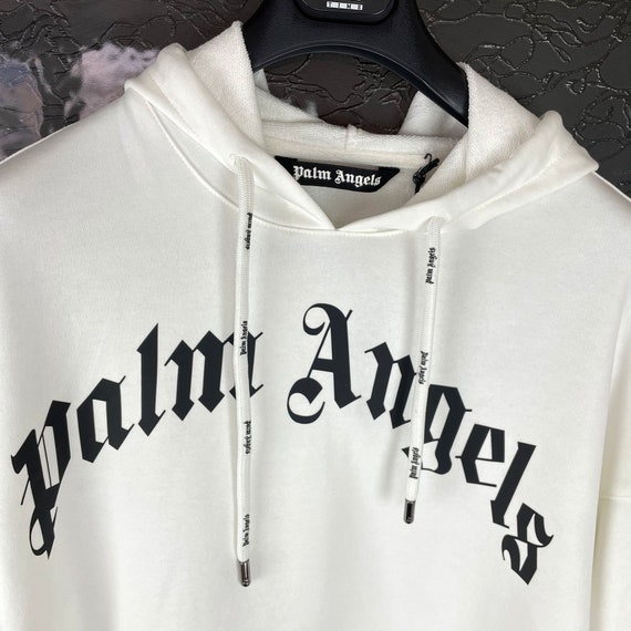 Palm Angels All Over Logo Print Hoodie Black – Court Order