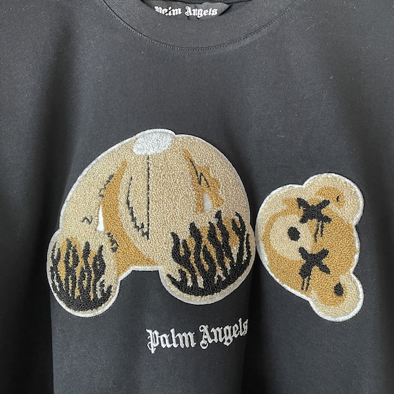 Palm Angels Black T-shirt With Plush Embroidery Bear X-eyes -  Denmark
