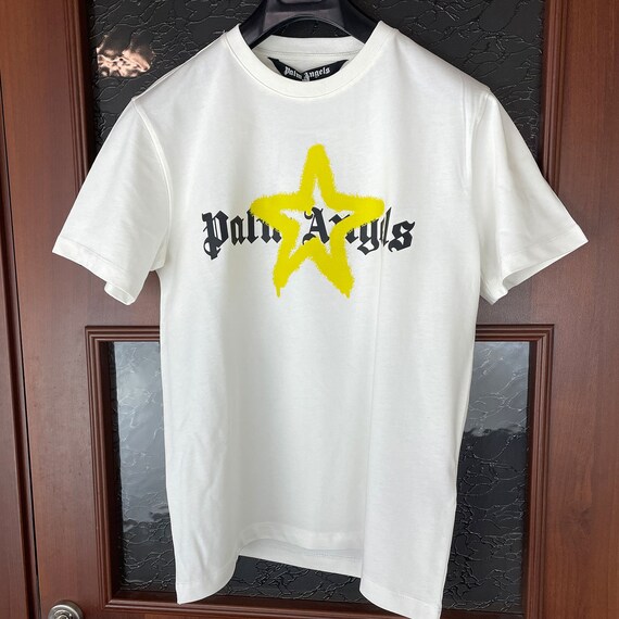palm angels t shirt white yellow