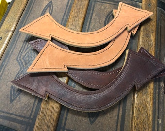 TH-05 Large Curved Leather Handles for Saratoga Trunks and Steamer Trunks