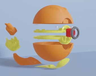 Charmander Pokeball 3D Print File | STL & 3MF Digital Download