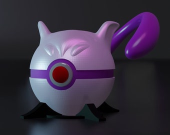 MewtBall | Arquivos para impressão 3D da Pokébola do Mewtwo (Download digital em STL e 3MF)