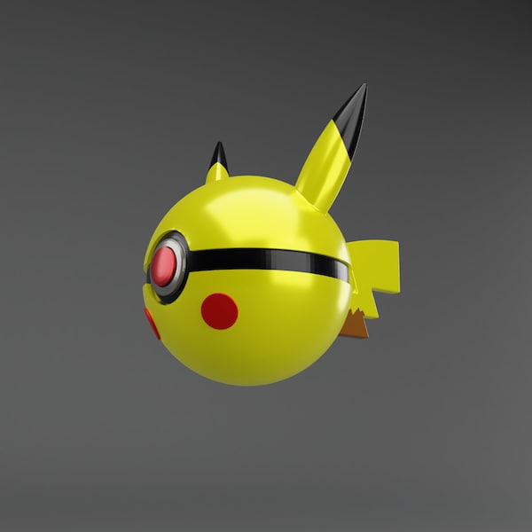 PikaBall | Pikachu Themed Pokeball | Pokemon 3D Printing Files | Digital Download STL and 3MF Files Only!!!!!!