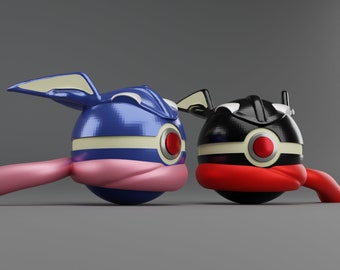 GreniBall | Greninja Themed Pokeball | Pokemon 3D Printing Files | Digital Download STL and 3MF Files Only!!!!!!