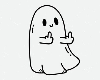 Ghost Middle Finger Svg Png, Funny Halloween Svg Png, Cute Ghost Halloween Svg Png, spooky ghost SVG