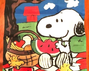 Snoopy Summer Picnic 12 x 18 in Garden Flag Double Sided
