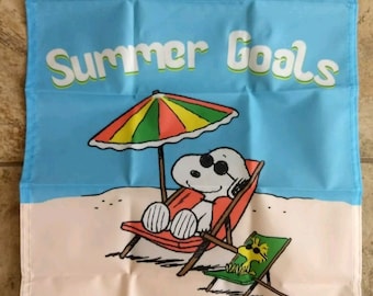 Snoopy Summer Goals Garden Flag 14 x 18 in Single Sided
