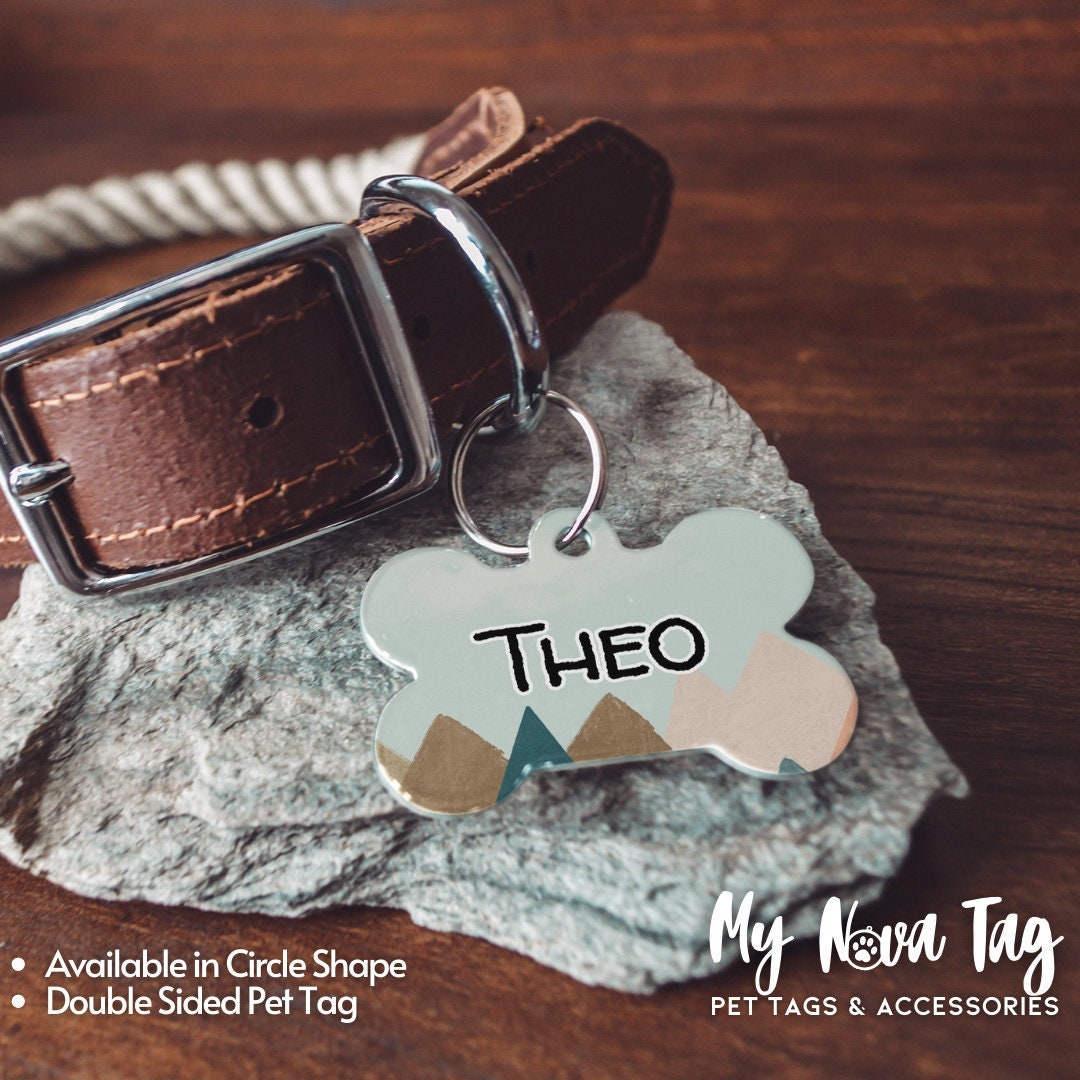 Mountain Dog Tag Collar Tags I Tags for Dogs I Boy Dog Tag I Bone