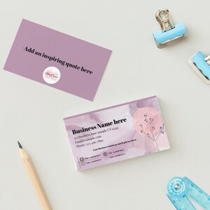 Customizable/ Printable Business Card Template - Etsy