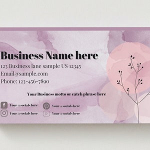 Customizable/ Printable Business Card Template - Etsy
