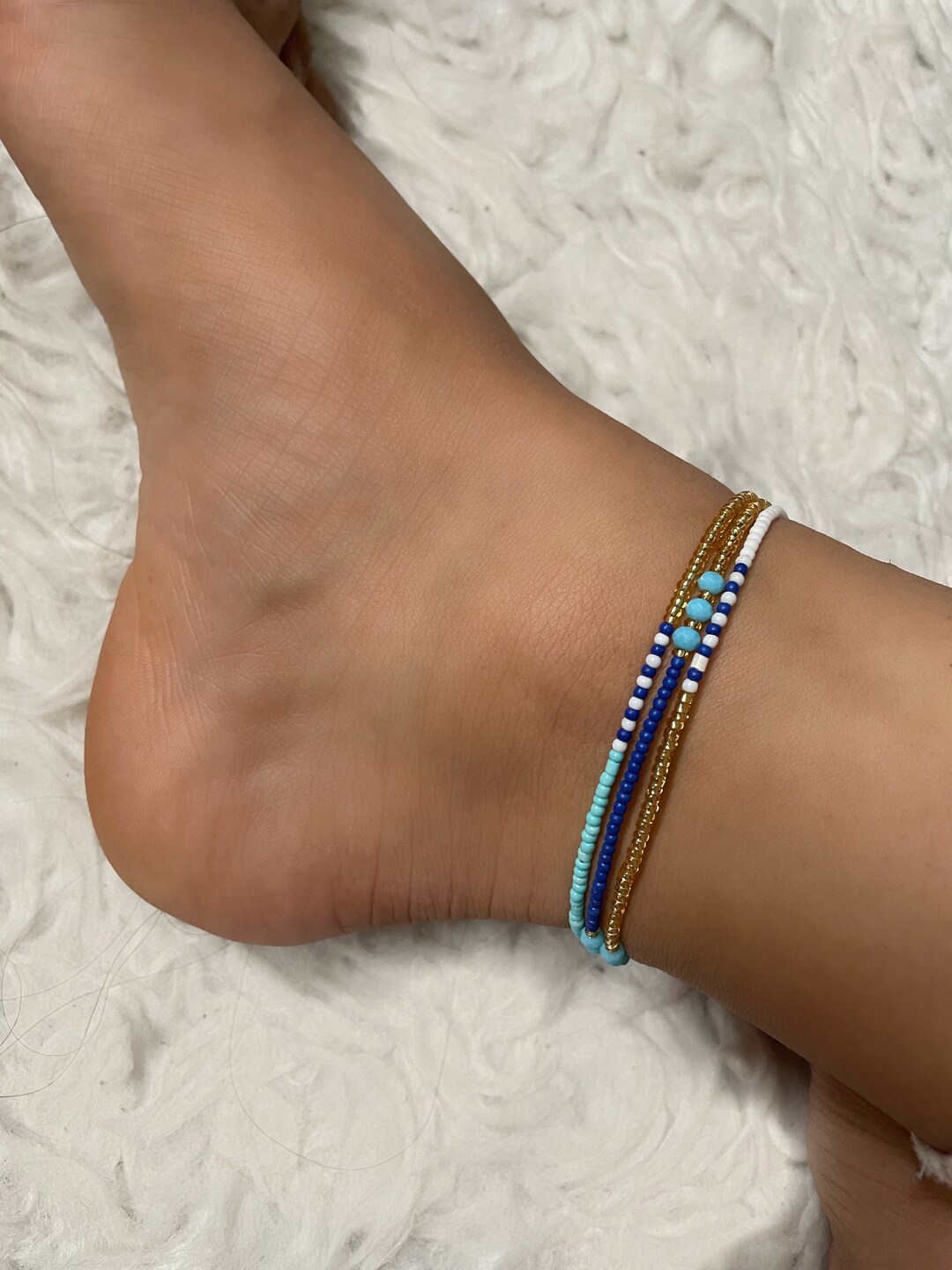 Bead Anklet, Handmade Anklet, Gift for Her, Boho Jewelry, Anklet for