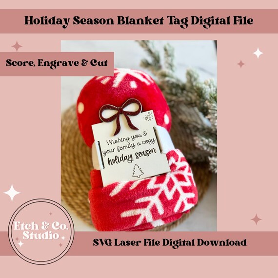 Christmas Blanket Tag SVG, Laser Cut File (Digital Download)