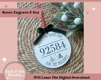 No Place Like Home Christmas Ornament SVG Laser File (Digital File)