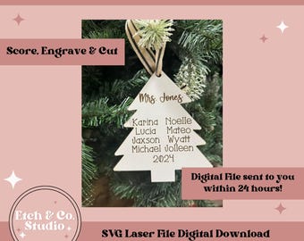 Aangepaste leraar klas ornament SVG, lasergesneden bestand (digitaal bestand)