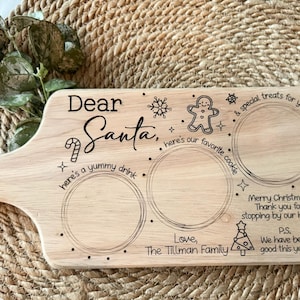 Santa Cookie Tray, Santa Tray, Milk and Cookie Tray, Personalized Christmas Tray, Christmas Cookie Tray, Cookies for Santa Board, Dear Santa