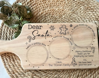 Personalized Santa Cookie Tray: Engraved Christmas Eve Treat Board