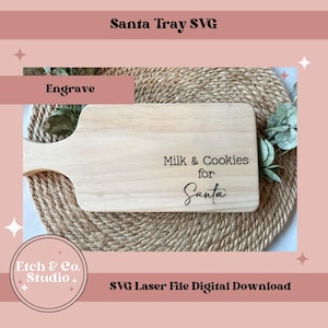 Santa Tray SVG, Milk and Cookies for Santa Tray SVG, Christmas Laser SVG, Christmas Laser File, Dear Santa Tray file, Laser Ready File