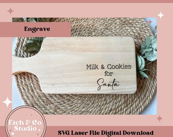 Santa Tray SVG, Milk and Cookies Laser File (Digital Download)
