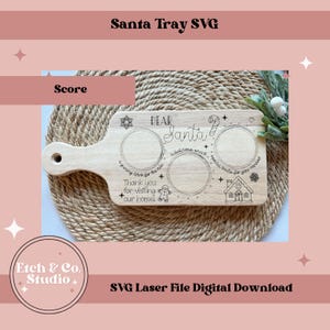 Santa Tray SVG, Christmas Santa Tray SVG, Christmas Tray, Cookies for Santa, Dear Santa SVG Christmas laser ready file, christmas laser file