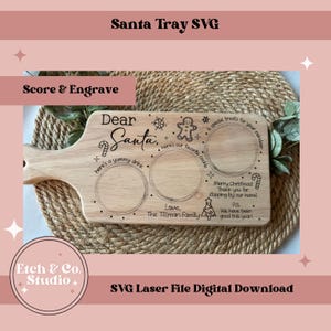 Santa Tray SVG, Christmas Santa Tray SVG, Christmas Tray, Cookies for Santa, Dear Santa SVG Christmas laser ready file, christmas laser file