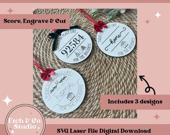 No Place Like Home Christmas Ornament SVG Laser File (Digital Download)
