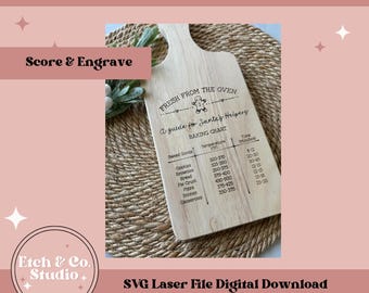 Christmas Baking Chart SVG, Laser Cut File (Digital Download)