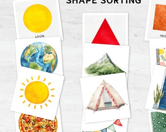 Montessori Shape Sorting Cards: Printable Toddler Learning Activity Set (PDF)