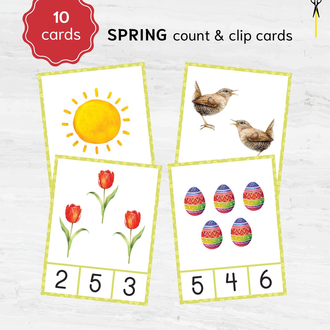 Spring Count & Clip Cards – Montessori Math Counting Activity ...