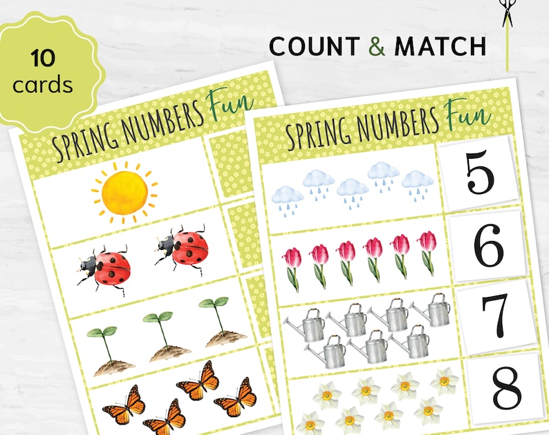 montessori math worksheet counting numbers spring