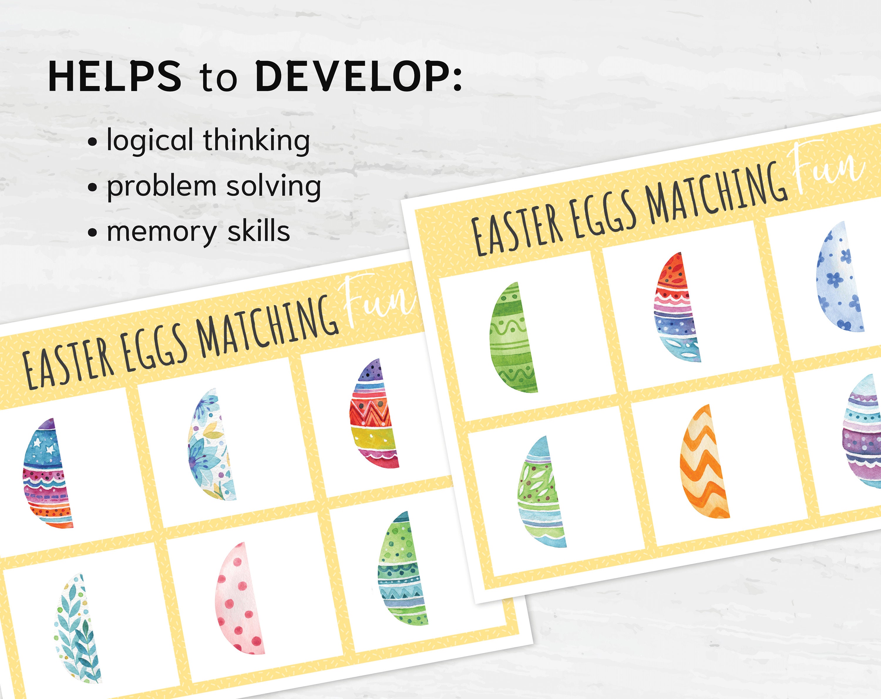 Easter Egg Matching Game for Toddlers, Montessori Materials - Fun and ...
