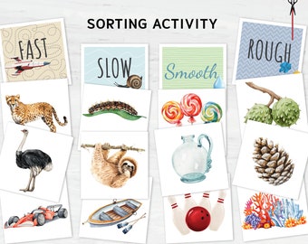 Explore Opposites sorting activity: Montessori-Styled Logic Set for Toddlers flashcards