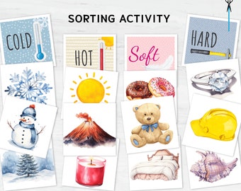 Explore Opposites sorting activity: Montessori-Styled Logic Set for Toddlers flashcards