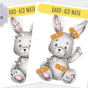Addition math worksheet practice. Printable math game, Preschool math addition activity, Kindergarten homeschool curriculum