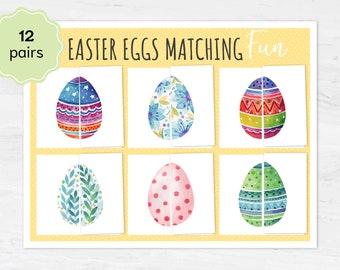 Easter Egg Matching Game for Toddlers, Montessori Materials - Fun and Learning Activity