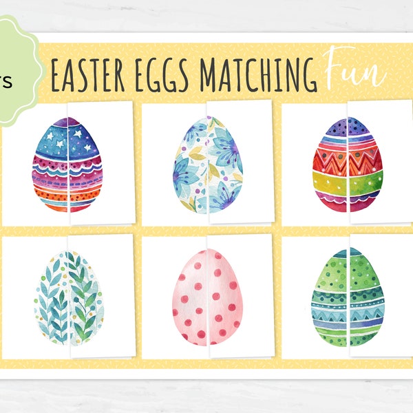 Easter Egg Matching Game for Toddlers, Montessori Materials - Fun and Learning Activity