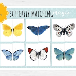 Engaging Butterfly Symmetry Puzzle for Kids, Montessori Learning Activity, Spring Unit Study